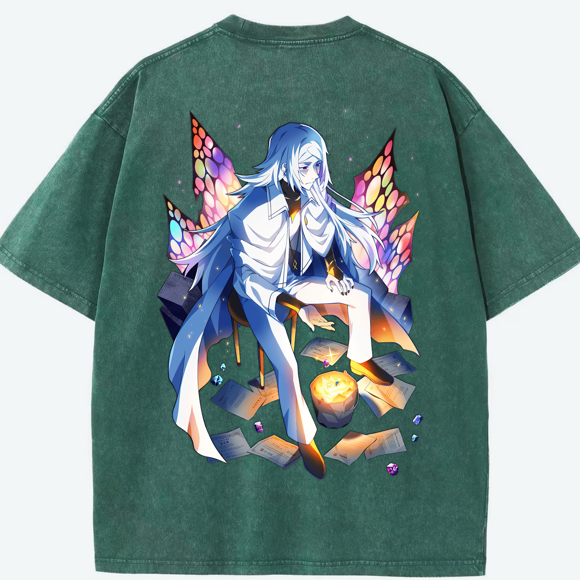 （画像用） 文豪ストレイドッグス Bungo Stray Dogs 綿100% ヴィンテージ風 半袖Tシャツ（背面プリント）